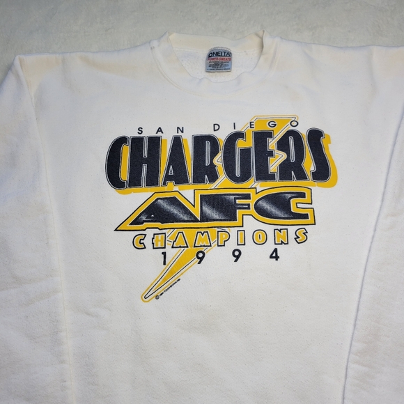 Vintage San Diego Chargers NFL 1994 Super Bowl AFC Champions White Crewneck XL - Picture 2 of 5